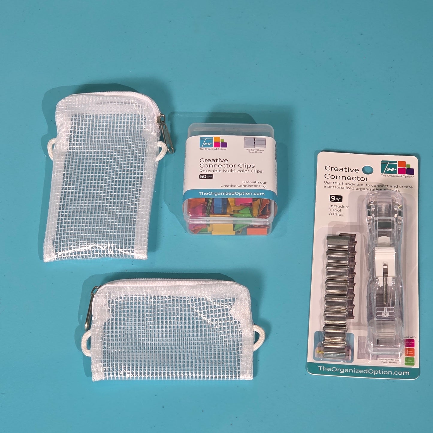 Perfect Pouch & Creative Connector Label Saver Bundle - Multi-Color Clips