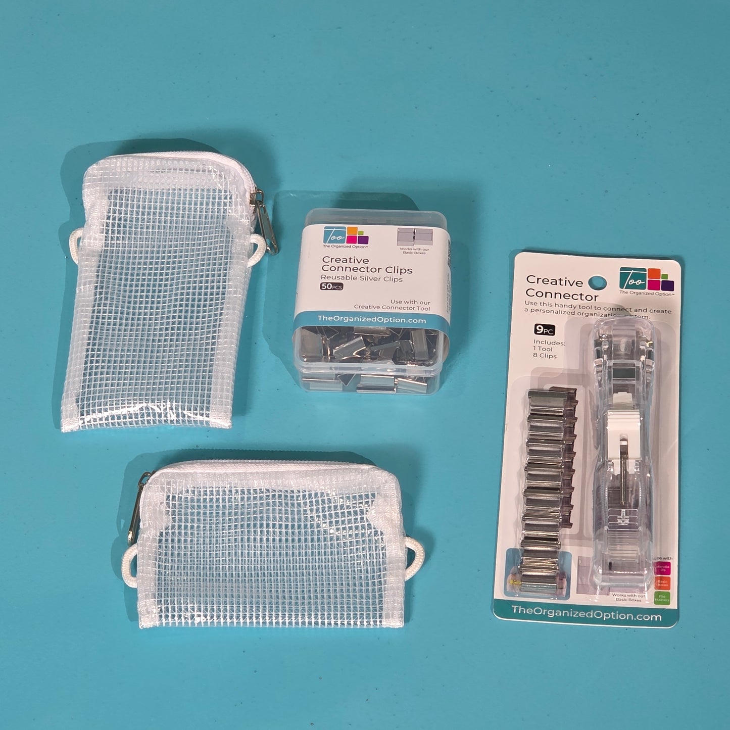 Perfect Pouch & Creative Connector Label Saver Bundle - Silver Clips