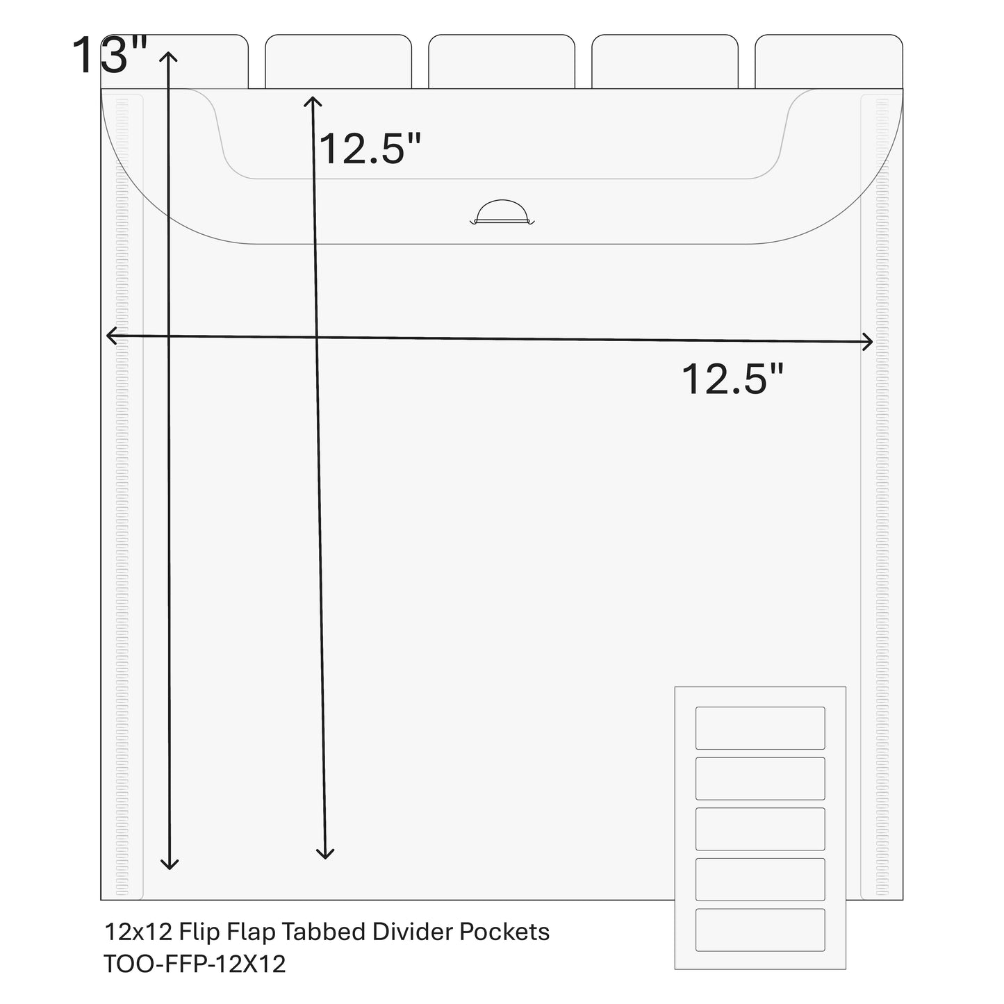12X12 Flip Flap Tabbed Divider Pockets - 10pk