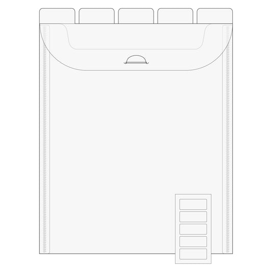 8.5X11 Flip Flap Tabbed Divider Pockets - 10pk