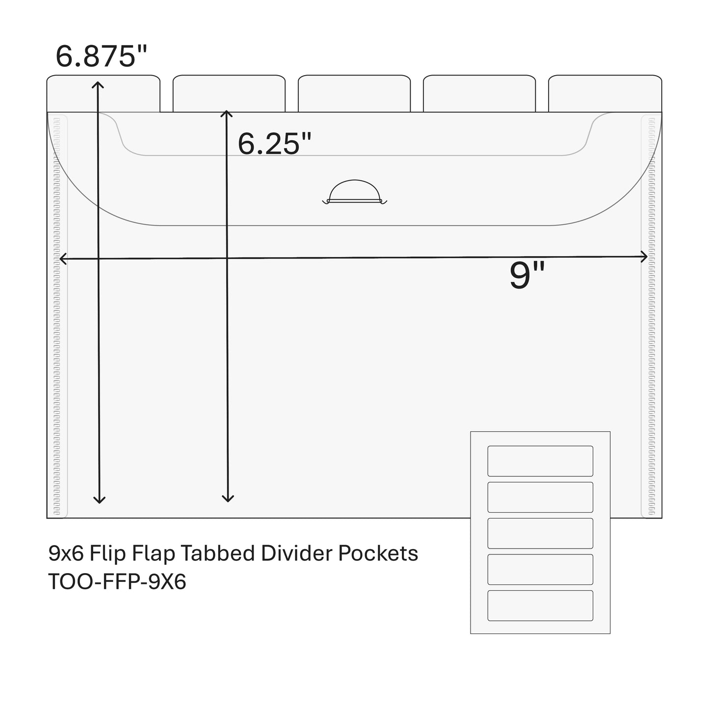 9x6 Flip Flap Tabbed Divider Pockets - 10pk