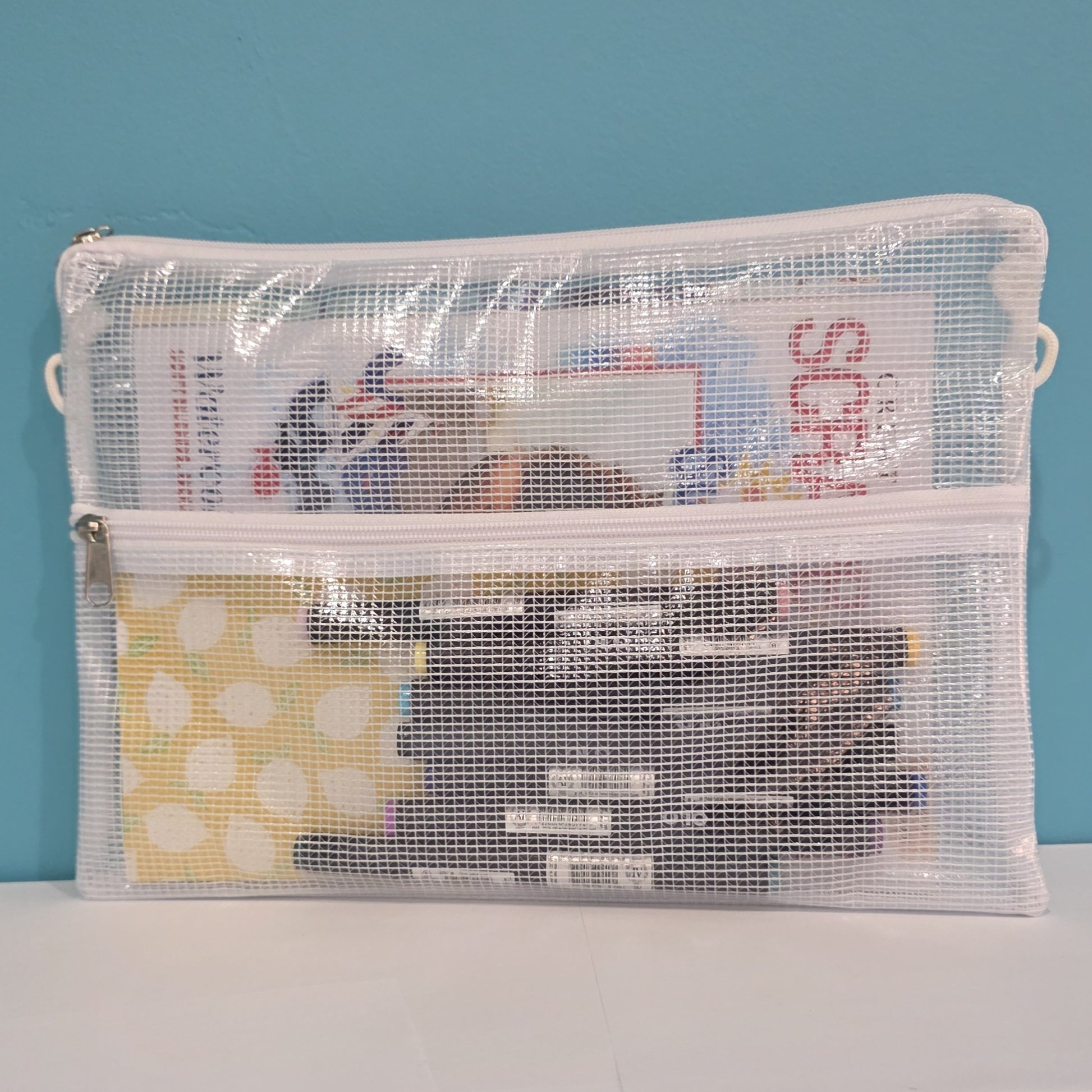 Double-Pocket Perfect Pouch, Magazines, paper storage and organization pouch 8.5x11 or A4. 