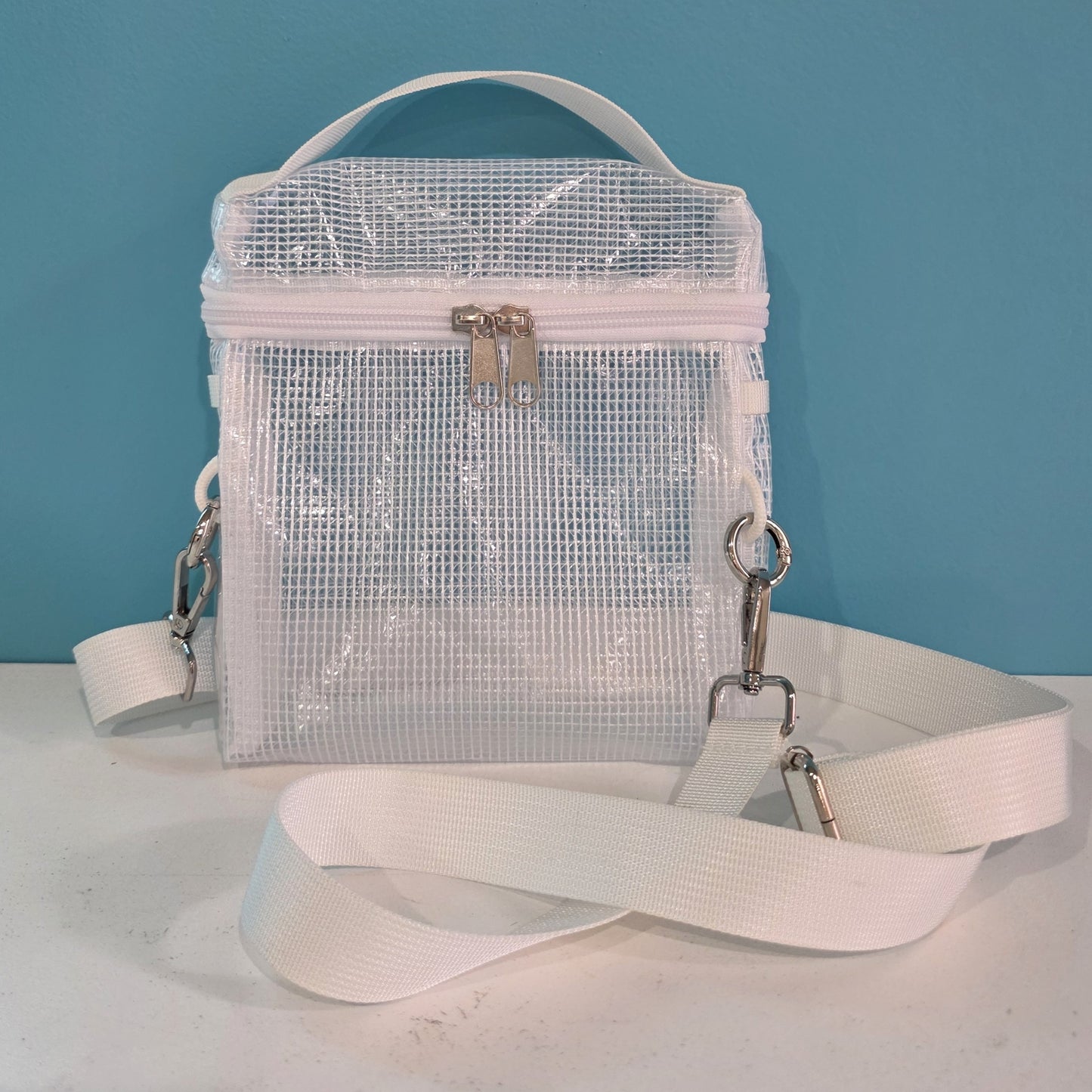 Perfect Pouch small square crossbody pouch, clear