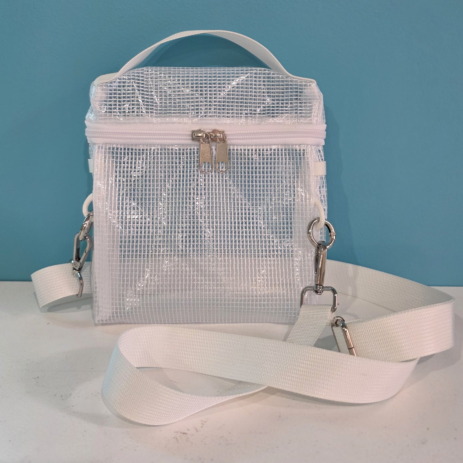 Perfect Pouch small square crossbody pouch, clear