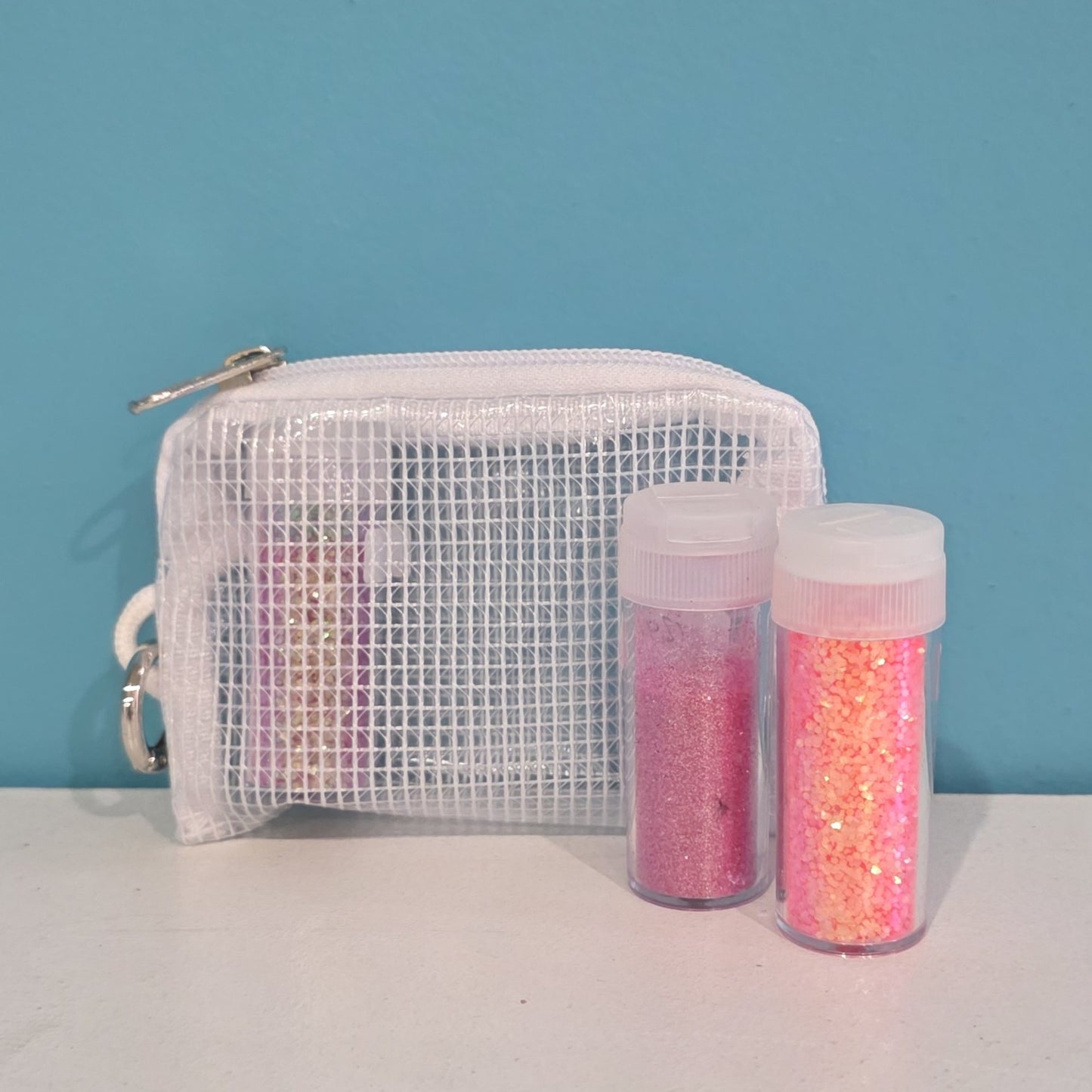 Pouch for small bottles of glitter and other craft supplies