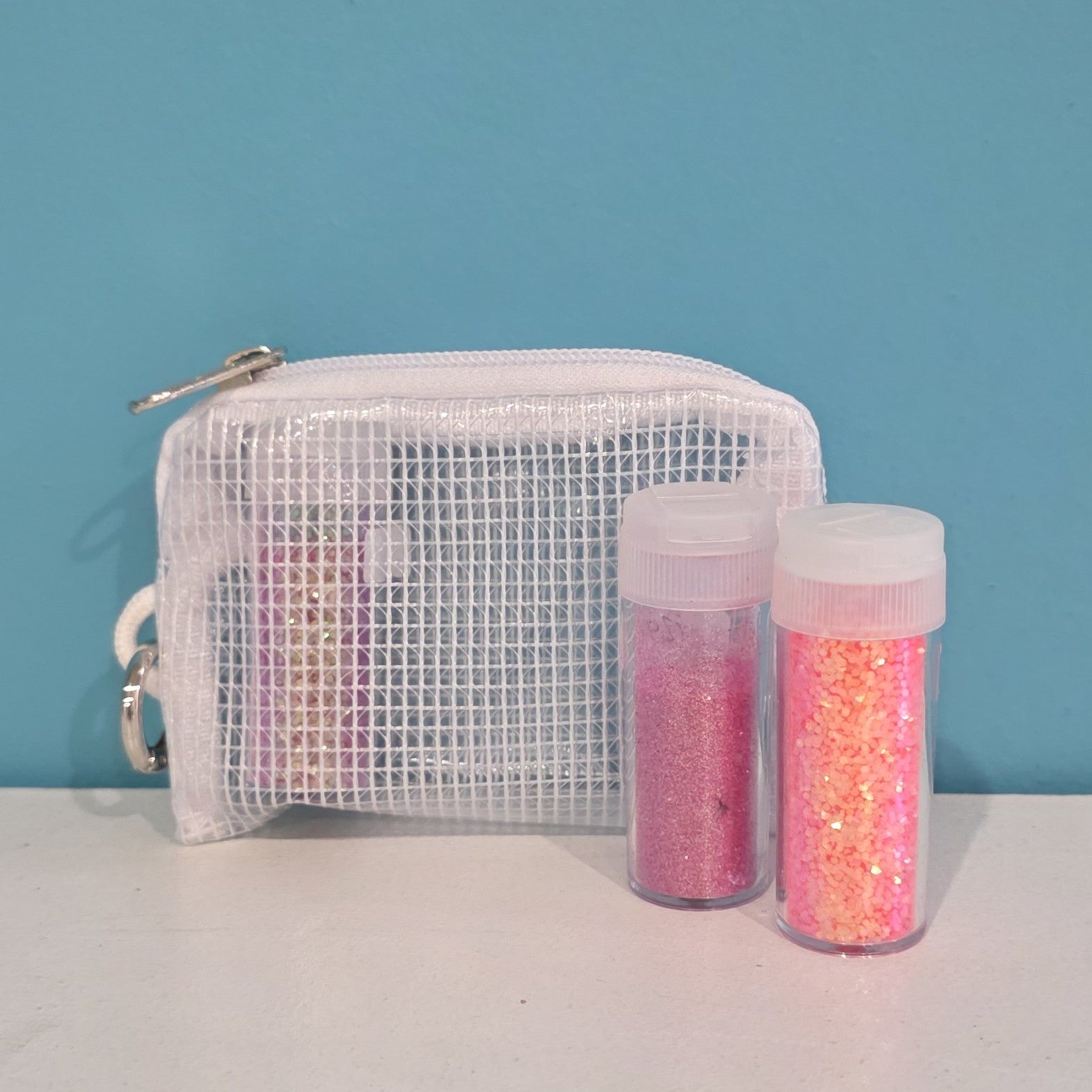 Pouch for small bottles of glitter and other craft supplies